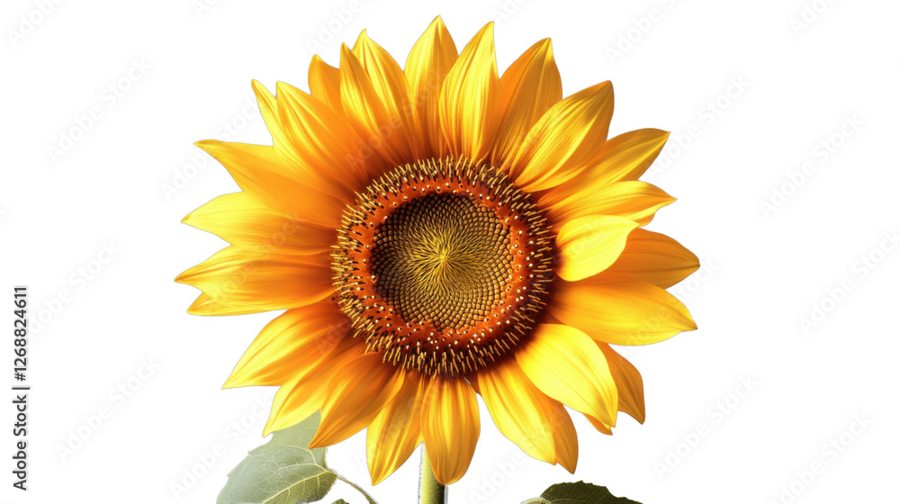 Sunflower blooming with transparent background: perfect for summer projects Sunflower blooming with transparent background: perfect for summer projects