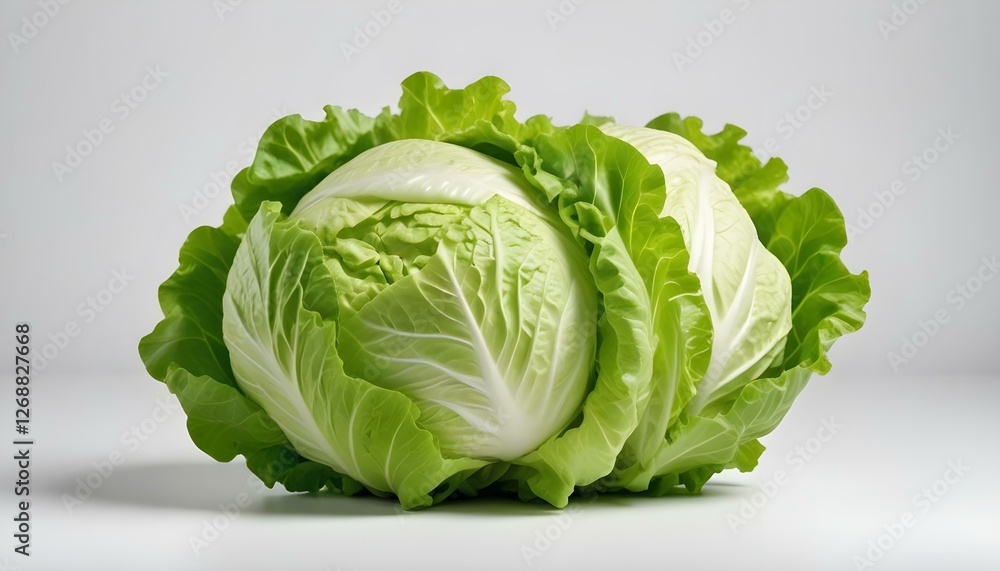 Green iceberg lettuce isolated on white background Green iceberg lettuce isolated on white background