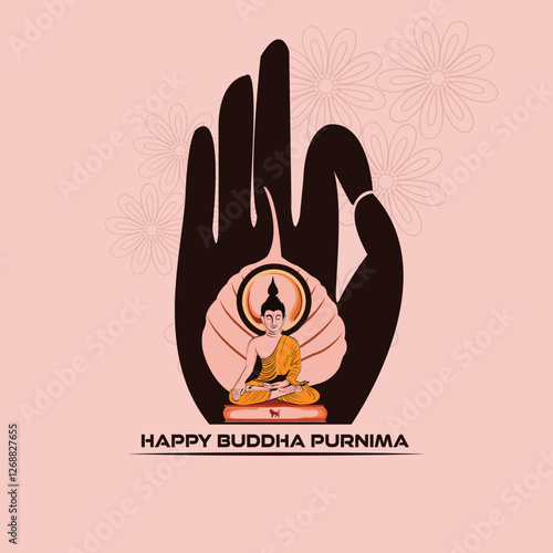 Creative Design of Happy Vesak Day Or Buddha Purnima Background for card,greeting,poster design