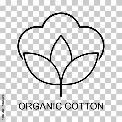 Cotton organic icon, clothing symbol natural symbol, web graphic vector illustration .