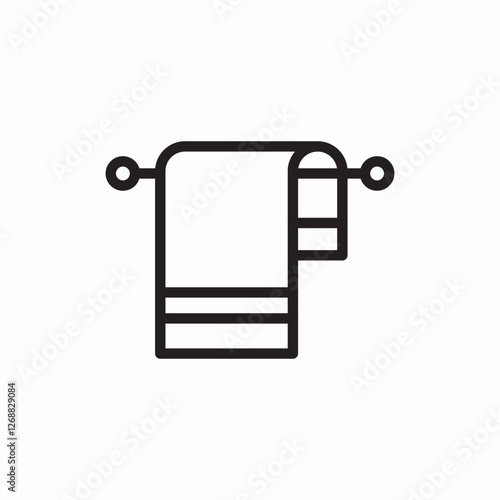 bathroom towel rack holder icon vector sign