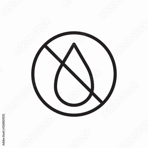 no water drops warning icon vector sign