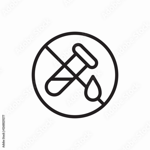no beaker lab icon vector sign