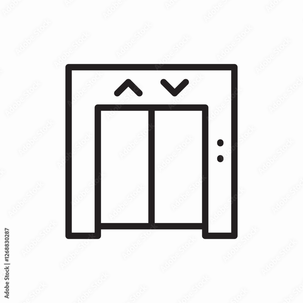 Elevator lift doors building icon vector sign