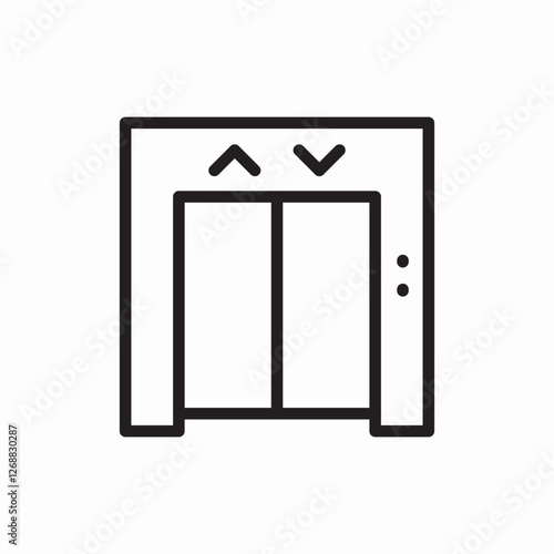 Elevator lift doors building icon vector sign