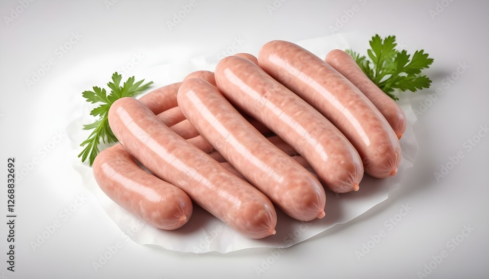 raw sausages on a white background raw sausages on a white background