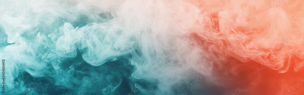 Obraz premium Abstract pencil strokes create a beautiful gradient transitioning from teal to warm coral hues showcasing artistic expression and creativity