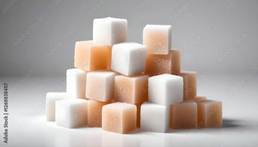 Cubes of sugar on white background Cubes of sugar on white background