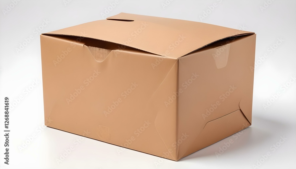 brown unlabeled paper food box isolated on white background brown unlabeled paper food box isolated on white background