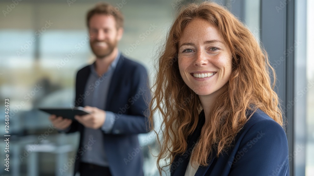 Professional team members collaborating in a modern office environment smiling and engaging with each other during a meeting Professional team members collaborating in a modern office environment smiling and engaging with each other during a meeting