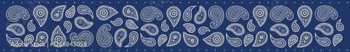 blue Bandana Print. paisley seamless pattern. pattern, flowers, hops, rice, decorative geometric line ornament. Red white pattern template. Silk neck scarf