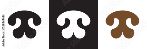 Dog nose icon.   isolated on white and black background. Vector illustration. EPS 10