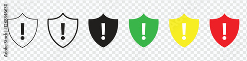 Shield Exclamation Mark Icon | Security Warning Alert Vector