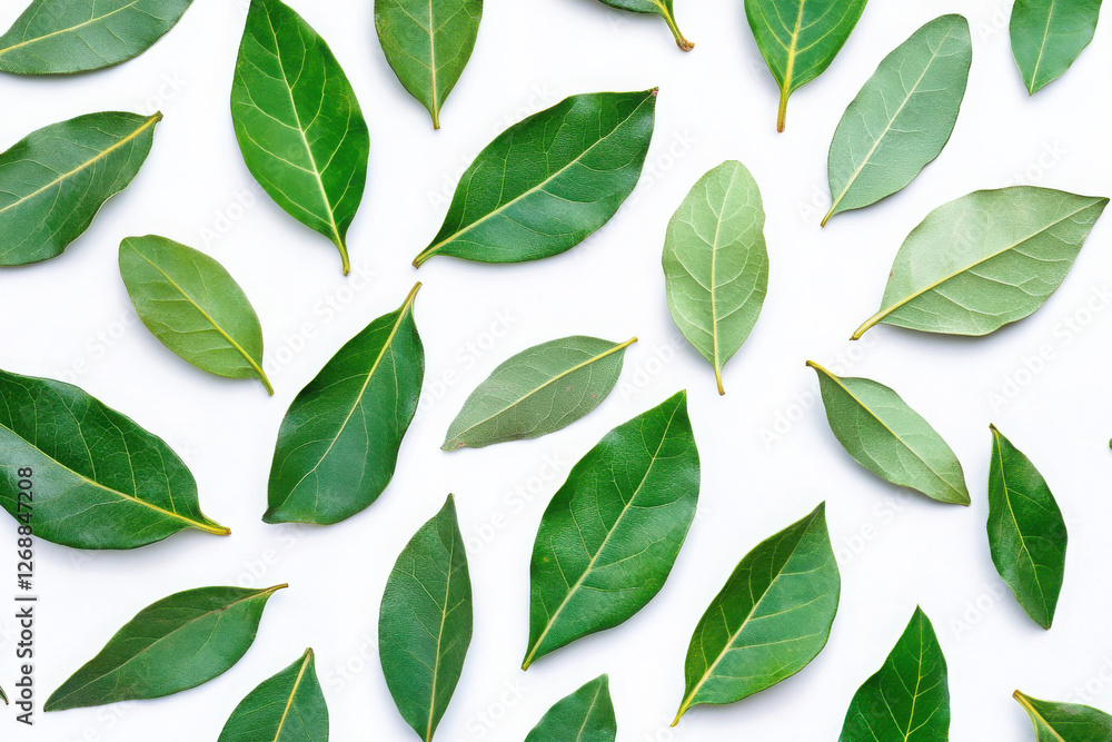Fresh bay leaves isolated on white or white backgroun Fresh bay leaves isolated on white or white backgroun