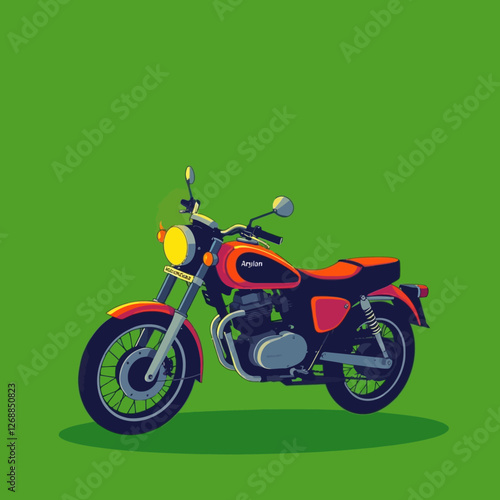 ector art motorcycle on a plain green background