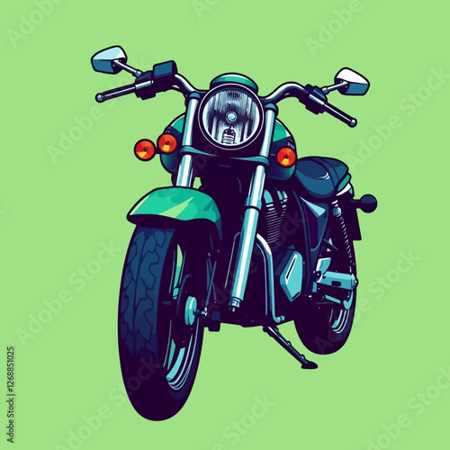 ector art motorcycle on a plain green background