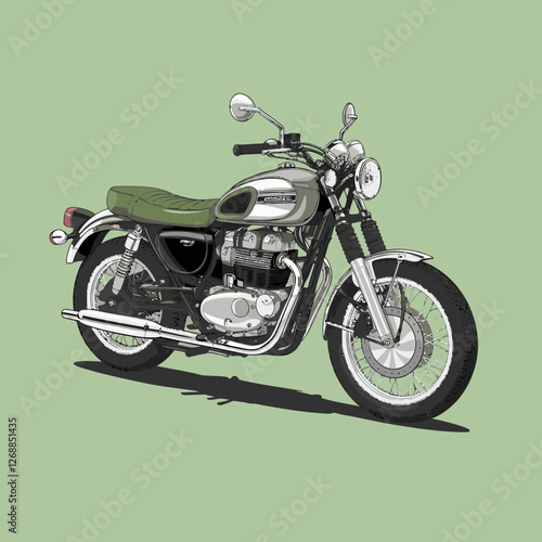 ector art motorcycle on a plain green background