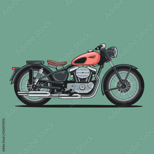 ector art motorcycle on a plain green background