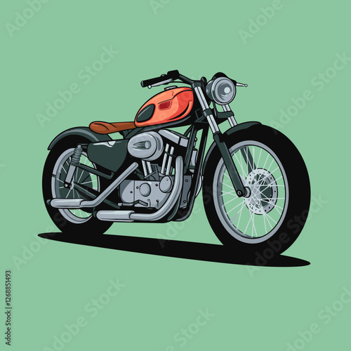 ector art motorcycle on a plain green background