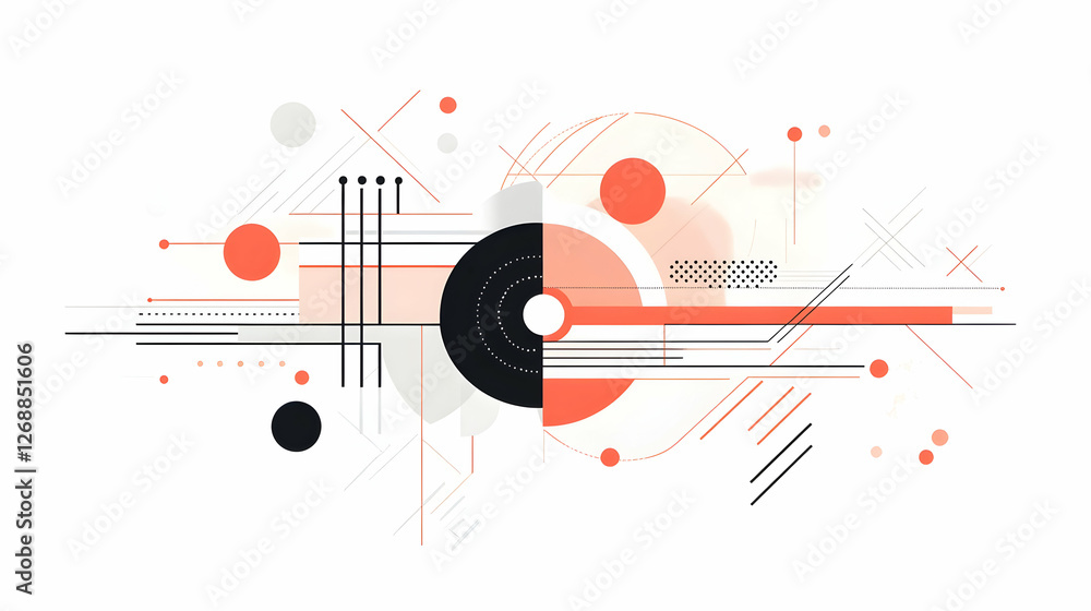 Obraz premium Abstract geometric design, technology, innovation, background