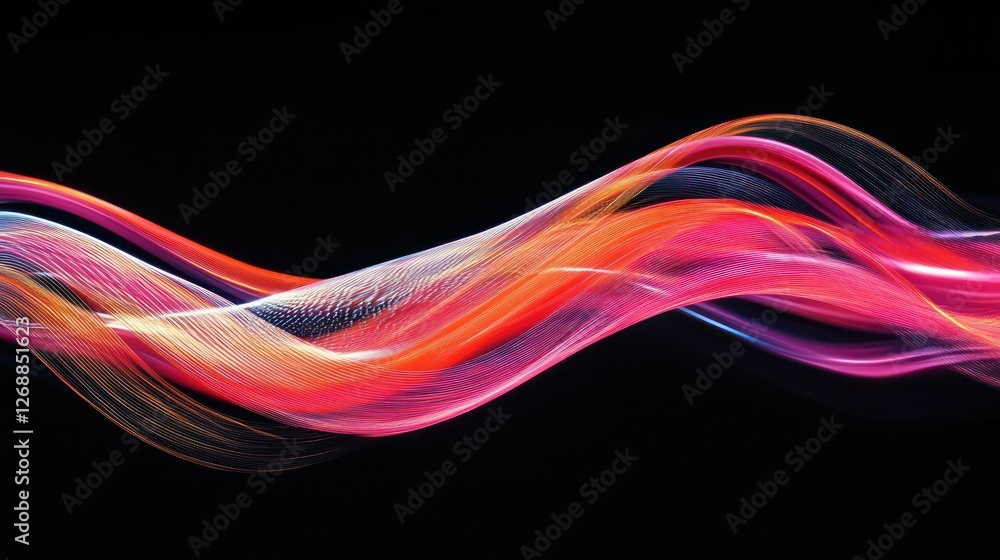 Naklejka premium Abstract neon liquid flow in a dynamic pattern