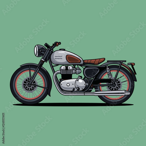 ector art motorcycle on a plain green background