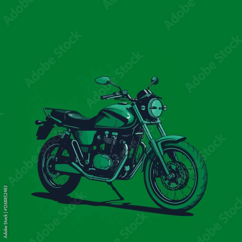 ector art motorcycle on a plain green background