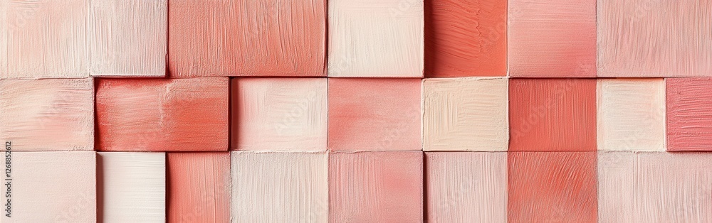 Fototapeta premium Soft pencil strokes create a textured grid of muted coral tones capturing an abstract artistic expression in a contemporary style