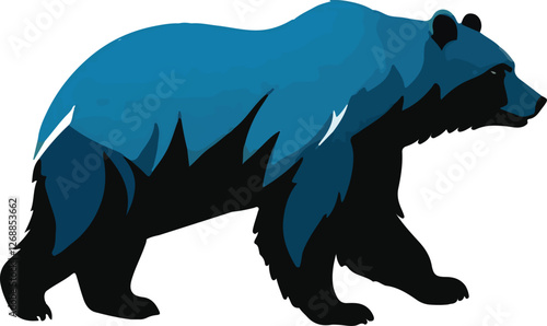 Bear Illustration vector design, Bear logo and icon Design,  Colorful Bear Illustration vector design