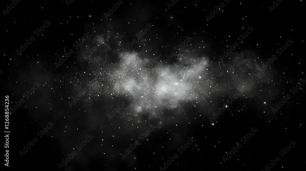 Naklejka premium Nebula in space, cosmic dust clouds, background stars, astronomy image