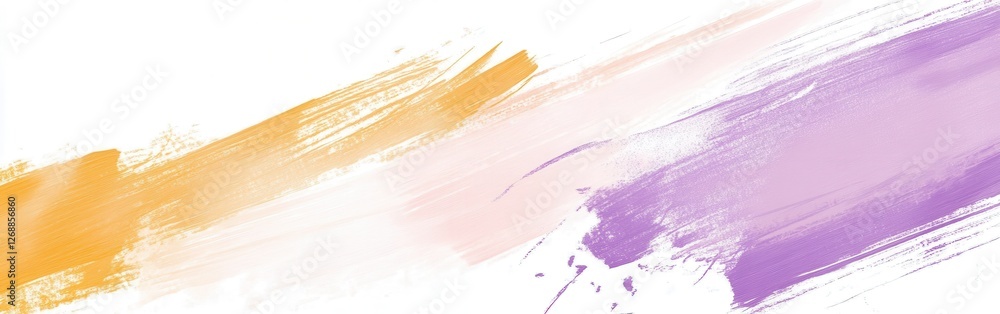 Abstract background features bold brush strokes in yellow and purple on a clean white surface for artistic inspiration Abstract background features bold brush strokes in yellow and purple on a clean white surface for artistic inspiration