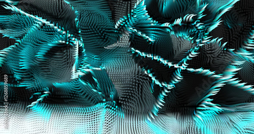 Colorful abstract texture created with Gradient flow and 3D structure imitate the movement of liquid or wind. Vibrant colors, volumetric waves and digital noise create a sense of depth and dynamics. I