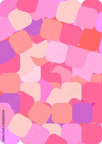 The background image is in pink tones, using shapes to arrange. Composition with gradation used for graphics