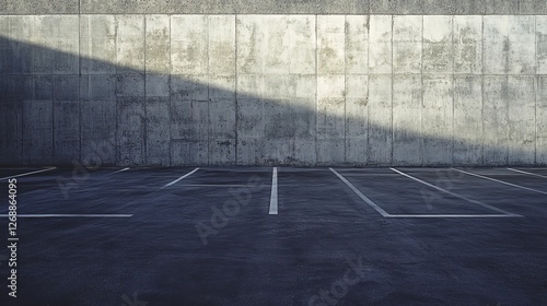 Empty parking lot wall. Urban, industrial background.