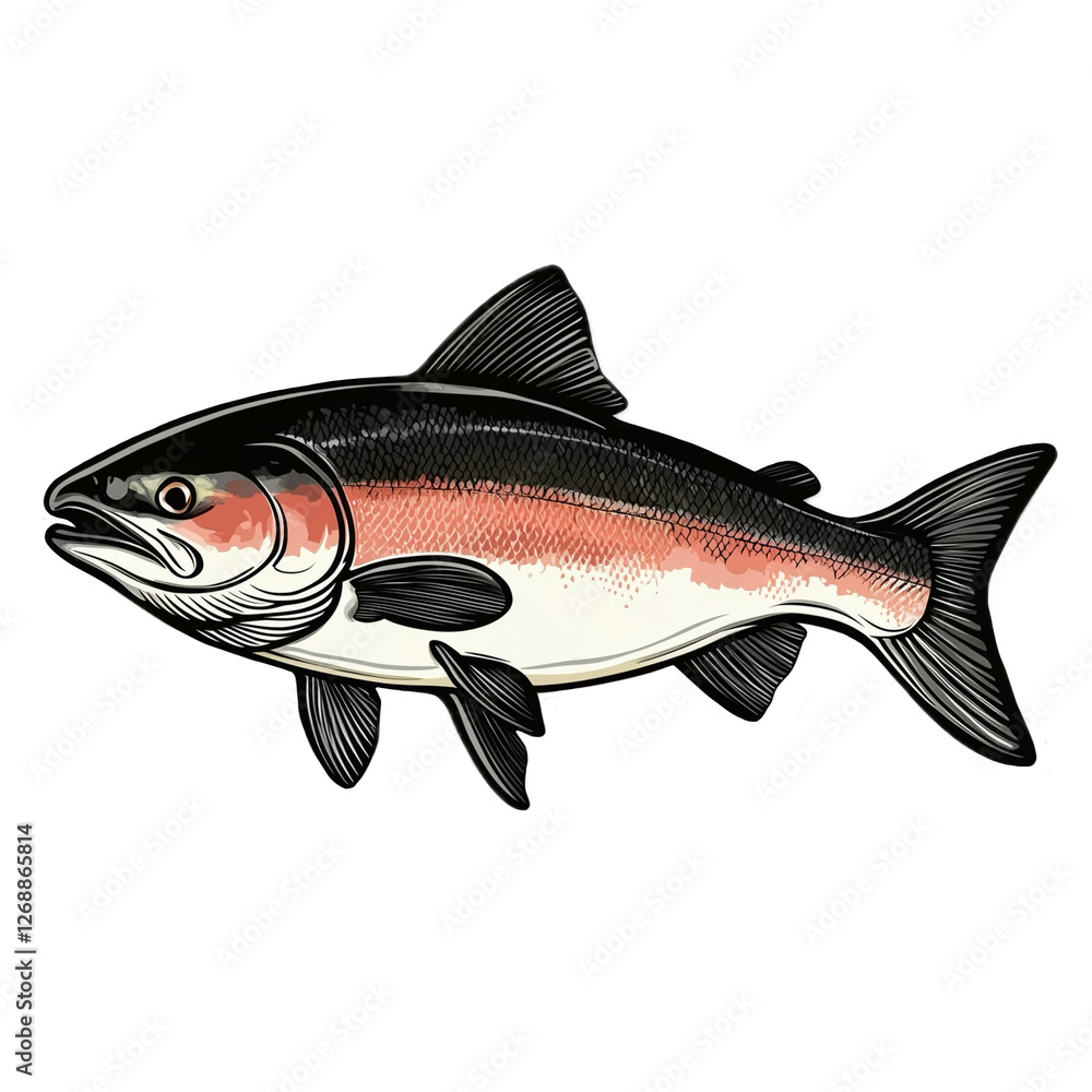 Obraz premium trout fish isolated on white