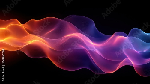 Wallpaper Mural Abstract colorful wave flowing in dark background. Torontodigital.ca