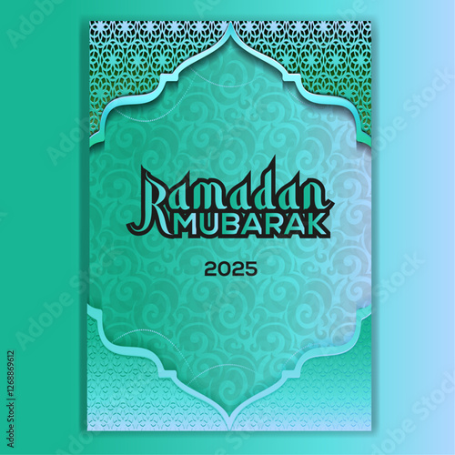 Ramadan Mubarak 2025 Background design template