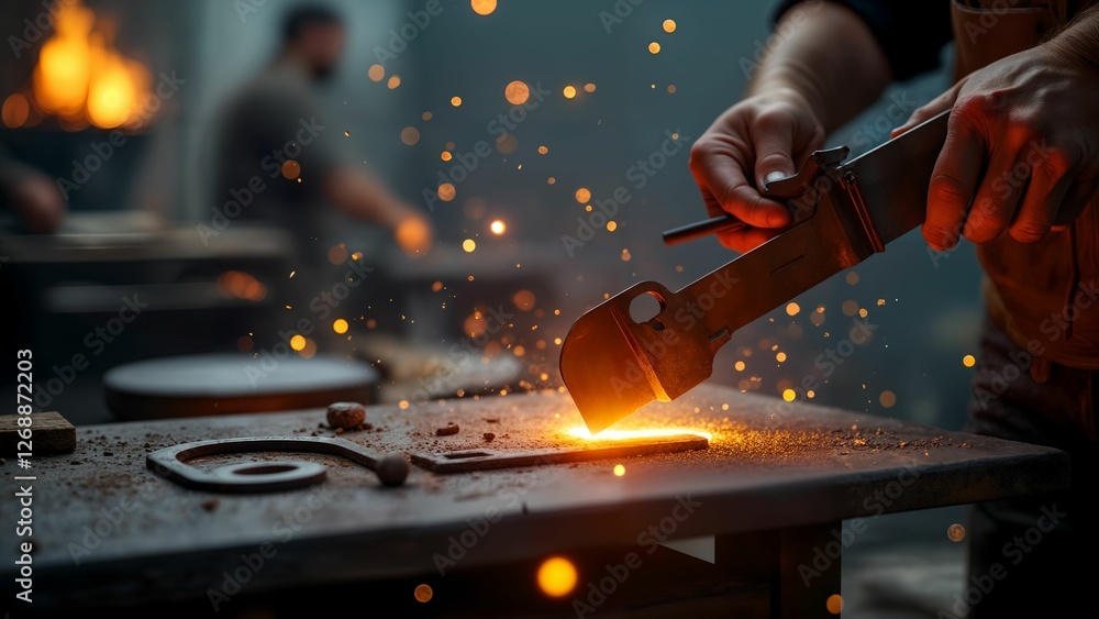 Naklejka premium Digital Blacksmithing Artistry in a Creative Realm