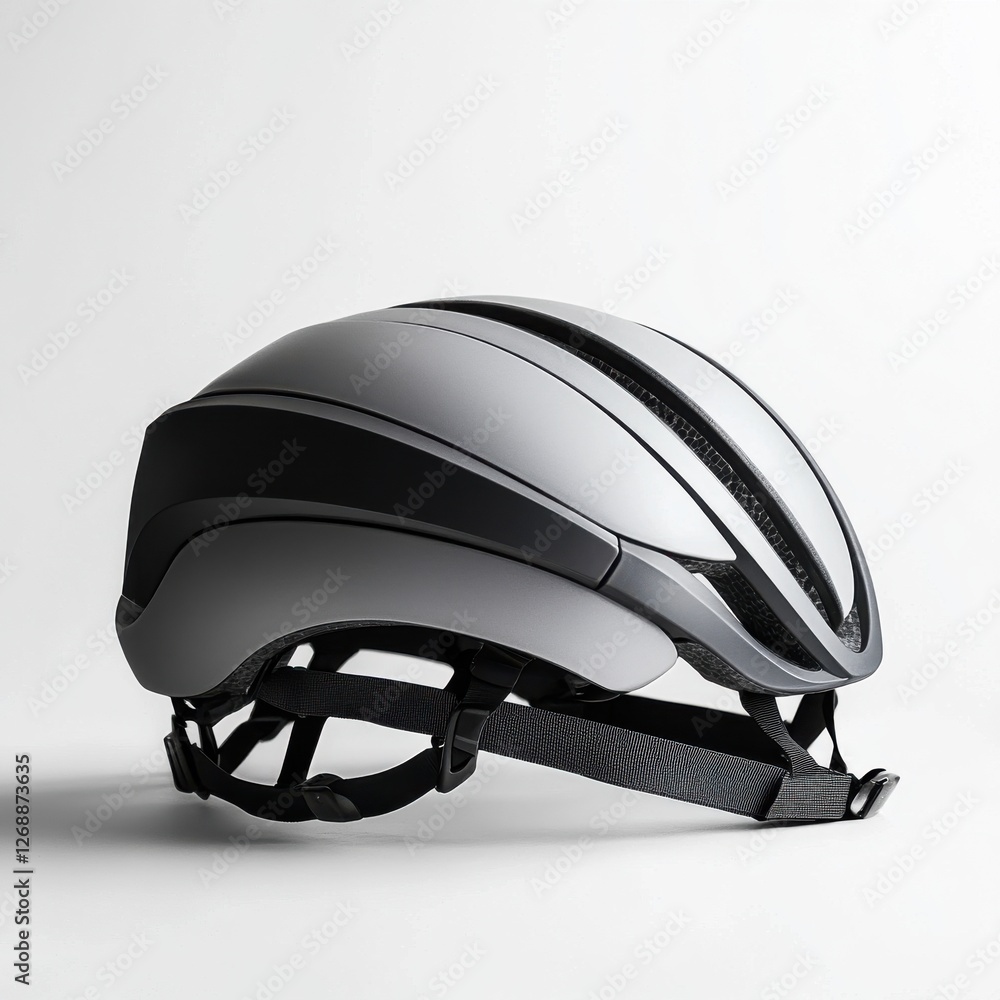 Fototapeta premium Foldable bike helmet featuring a sleek design for urban cycling safety and convenience