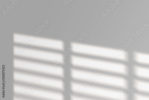 Shadow of the window on a gray background. Horizontal orientation, 3D rendering, overlay effect for photo