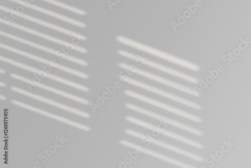 Shadow of the window on a gray background. Horizontal orientation, 3D rendering, overlay effect for photo