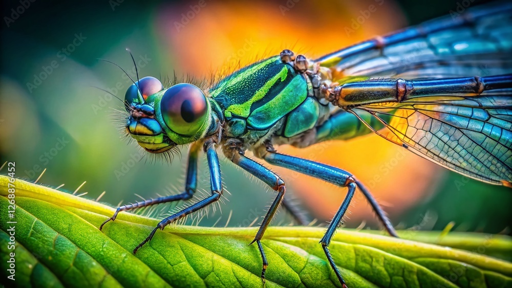 Delicate Damselfly on Leaf - Nature Insect Photography Sticker Design Delicate Damselfly on Leaf - Nature Insect Photography Sticker Design