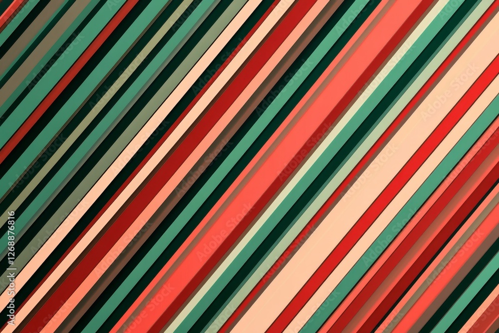 Foto Vibrant diagonal pattern featuring parallel red and green lines, creating a dynamic visual rhythm and energetic contrast