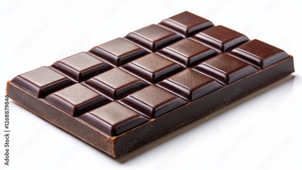 Delicious Chocolate Piece Isolated on White Background - Stock Photo Delicious Chocolate Piece Isolated on White Background - Stock Photo