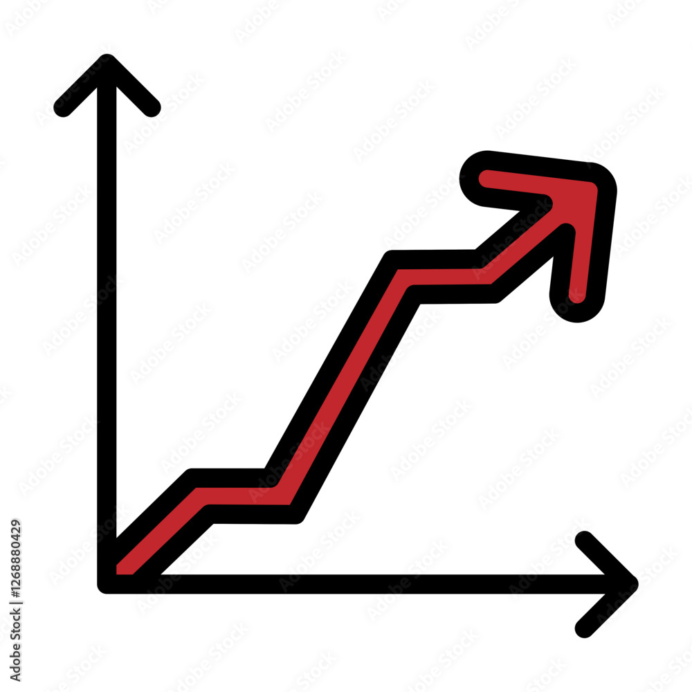 Upward Trend Vector Filled Icon Design Upward Trend Vector Filled Icon Design