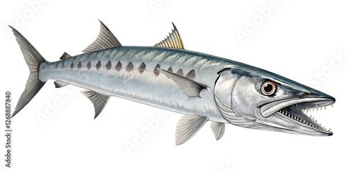 
Barracuda fish on a white background