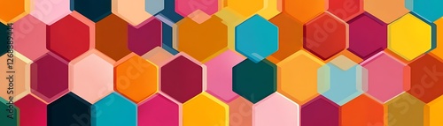 A vibrant pattern featuring colorful hexagonal shapes creating an eye-catching mosaic. Ideal for backgrounds, design projects, and artistic compositions that need visual appeal. Free Download A vibrant pattern featuring colorful hexagonal shapes creating an eye-catching mosaic. Ideal for backgrounds, design projects, and artistic compositions that need visual appeal. - GFXLoad