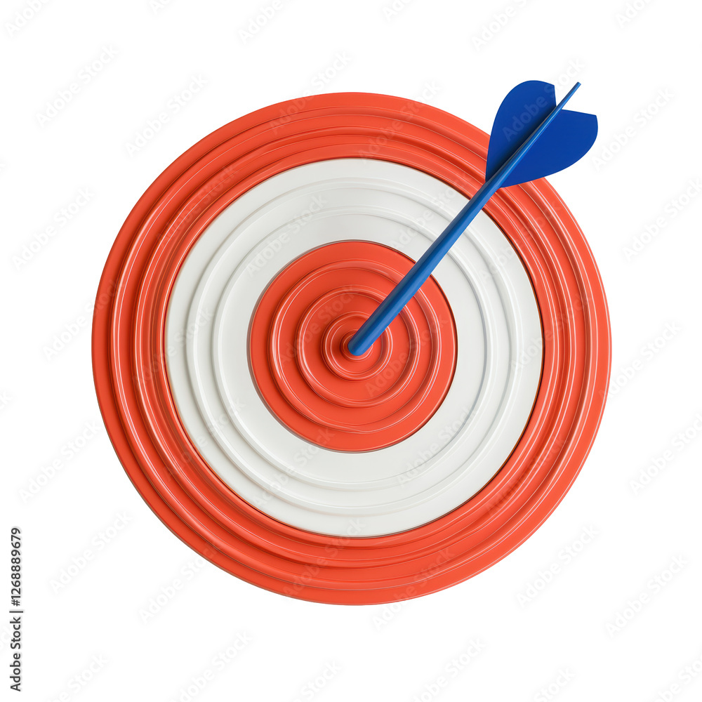 Isolated Target with Arrow Hitting the Bulls-eye Isolated Target with Arrow Hitting the Bulls-eye