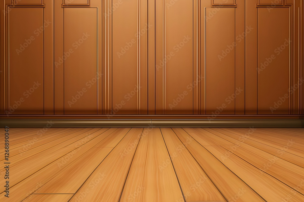 Wooden room, wall panels, floor, background, design Wooden room, wall panels, floor, background, design