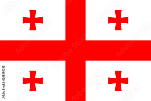 georgia national simple flag, georgian state flag vector illustration, crosses abstract white background